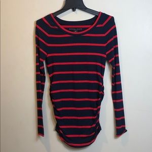 Rosie Pope Tee Maternity xs long sleeve blue + red